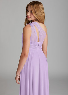 Azazie Charlize Junior Lilac A-Line Mesh Dress image5