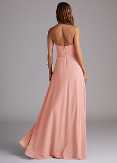 Azazie Wren Bridesmaid Dresses Rosette A-Line Side Slit Chiffon Convertible Dress image2