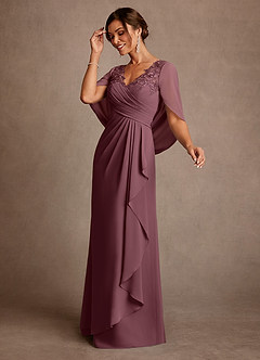 Azazie Santa Clara Mother of the Bride Dresses Sangria A-Line Lace Dress image4