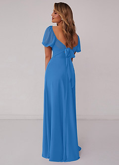 Barbie ♥ Azazie Bridesmaid Dresses Blue Jay A-Line Pleated Chiffon Dress image3