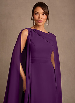 Azazie Liddie Mother of the Bride Dresses Grape A-Line Pleated Chiffon Dress image6