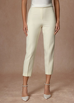 front Kennedy Ivory Refined Weave  Performance Dress Pants