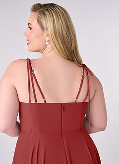 Barbie ♥ Azazie Bridesmaid Dresses Rust A-Line Bow Chiffon Dress image10