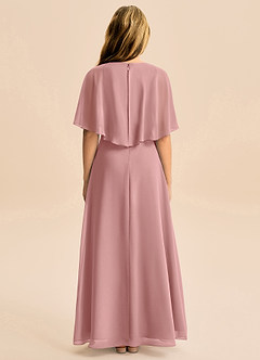 Azazie Maris Junior Abito A-Line in Chiffon Rosa Polverosa image2