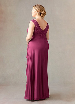 Azazie Edelin Mother of the Bride Dresses Mulberry A-Line Sweetheart Neckline Pleated Mesh Dress image11