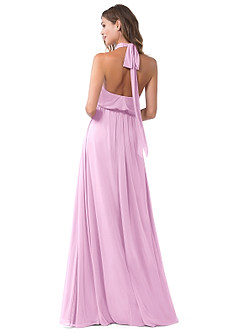 Azazie Landry Final Sale Candy Pink A-Line Pleated Mesh Dress image2