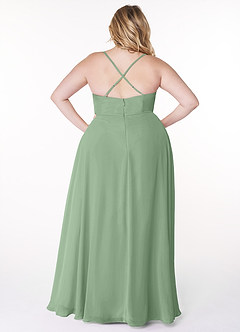 Azazie Naeem Bridesmaid Dresses Matcha A-Line V-Neck Ruffle Chiffon Dress image8