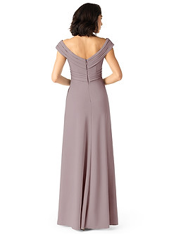 Azazie Evita Bridesmaid Dresses Vintage Mauve A-Line Off the Shoulder Stretch Crepe Dress image2