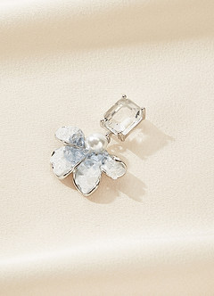 front Something Blue Flower Drop Earrings