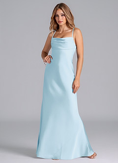 Azazie Seema Brautjungfernkleider Meerjungfrau-Linie Korsett Stretch-Satin Kleid Himmelblau image4