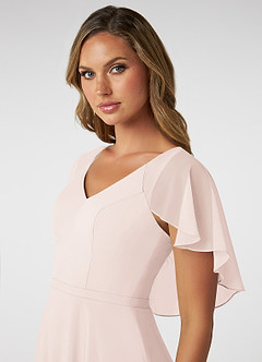 Azazie Jamie Final Sale Rose Petal A-Line Chiffon Dress image6