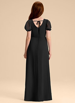 Azazie Priya Junior Robe Trapèze en Mousseline de soie Blouson Noir image2