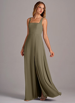 Azazie Debra Bridesmaid Dresses Willow Green A-Line with Pockets Chiffon Convertible Dress image2