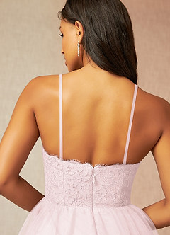 Azazie Roni Bridesmaid Dresses Blushing Pink A-Line Sweetheart Neckline Tulle Convertible Dress image6