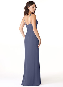 Azazie Leo Bridesmaid Dresses Stormy Mermaid V-Neck Pleated Chiffon Dress image4