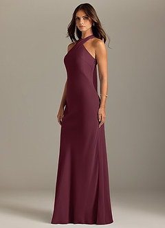 Azazie Doretta Bridesmaid Dresses Cabernet Mermaid Pleated Chiffon Dress image4