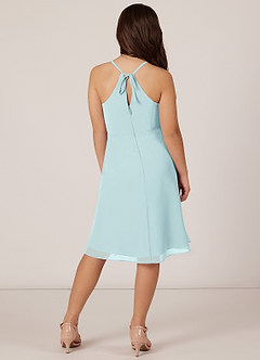 Azazie Doll Junior Sea Glass A-Line Bow Chiffon Dress image2