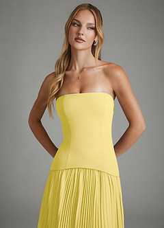 Azazie Alex Bridesmaid Dresses Canary A-Line Corset Chiffon Dress image8