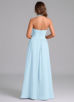 Azazie Darlyn Abiti da Damigella Abito A-Line in Chiffon Plissettato Azzurro image2