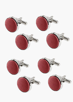 front Rounded Matte Satin Cuff Links Set – 4 Pieces