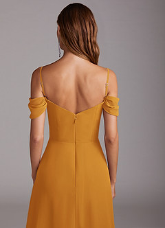 Azazie Marley Jurken voor bruidsmeisjes Converteerbaar Jurk van Chiffon met A-Lijn Off the Shoulder Boterbabbelaar image9