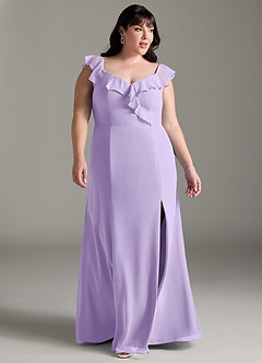 Azazie Sophie Bridesmaid Dresses Lilac A-Line Off the Shoulder Chiffon Convertible Dress image17