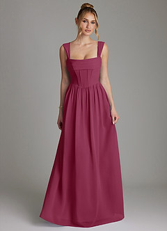 Azazie Caterina Bridesmaid Dresses Mulberry A-Line Corset Chiffon Dress image4