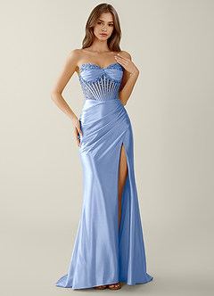 Willa Puderblau Meerjungfrauen-Abendkleid mit Herzausschnitt und Korsett image3