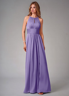 Azazie Bonnie Bridesmaid Dresses Tahiti A-Line Pleated Stretch Satin Dress image6
