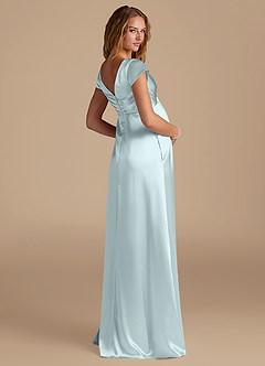 Azazie Allessia Maternity Bridesmaid Dresses A-Line Metallic Satin Floor-Length Dress image2