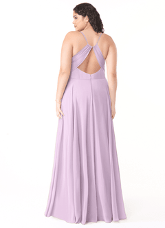 Azazie Avelina Bridesmaid Dresses Frosted Lilac A-Line V-Neck Pleated Chiffon Dress image7