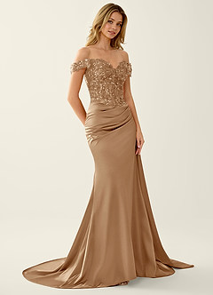 Nerine Champagne Corset Mermaid Prom Dress image3