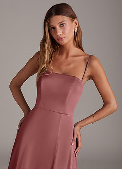 Azazie Wren Bridesmaid Dresses Amethyst A-Line Strapless Stretch Satin Convertible Dress image2