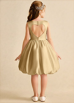 Azazie Nirvana Robe Demoiselle D'honneur Fillette Robe Princesse en Mat Satiné Rayé Or image1