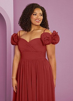 Barbie ♥ Azazie Bridesmaid Dresses Rust A-Line Off the Shoulder Chiffon Convertible Dress image18