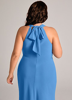 Azazie Doretta Bridesmaid Dresses Blue Jay Mermaid Pleated Chiffon Dress image12