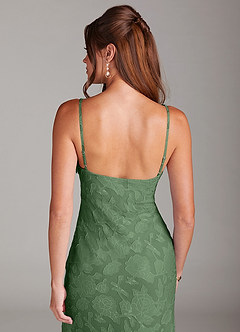 Azazie Tianna Bridesmaid Dresses Eucalyptus Sheath Lace Floral Burnout Dress image7
