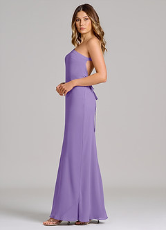 Azazie Monroe Suknie dla druhen Osłona Jedno ramię Szyfon Do ziemi Sukienka image5