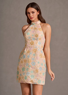 Beatrixa Champagne Mini-jurk image4
