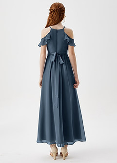 Azazie Chaya Junior Neptune A-Line Off the Shoulder Chiffon Dress image2