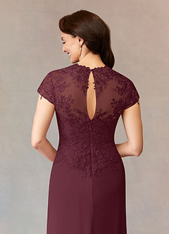 Azazie Junie Mother of the Bride Dresses Cabernet A-Line Lace Chiffon Dress image6