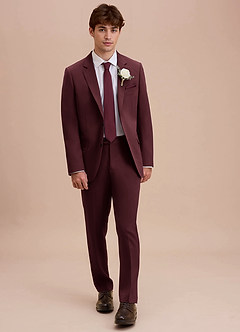 front Ethan Cabernet Refined Weave Suit
