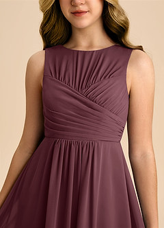 Azazie Skyla Junior A-Linie Plissee Chiffon Kleid Sangria image7