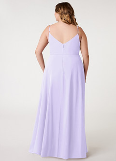 Azazie Daenerys Bridesmaid Dresses Lilac A-Line Cowl Chiffon Dress image9