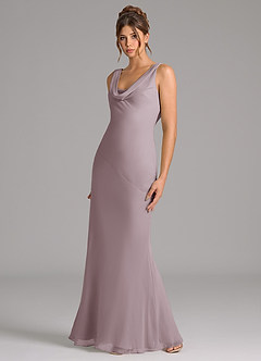 Azazie Rylina Bridesmaid Dresses Dusk Mermaid Pleated Chiffon Dress image4