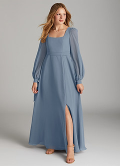 Azazie Leonia Junior Twilight A-Line with Pockets Chiffon Dress image1