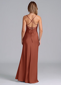 Azazie Seema Bridesmaid Dresses Auburn Mermaid Corset Stretch Satin Dress image7