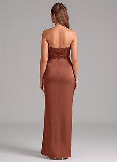 Azazie Jamie Bridesmaid Dresses Clay A-Line Strapless Stretch Satin Convertible Dress image2