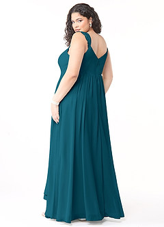 Azazie Cleobella Bridesmaid Dresses Ink Blue A-Line Sweetheart Lace Chiffon Dress image11