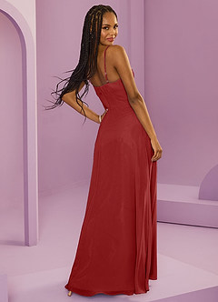 Barbie ♥ Azazie Bridesmaid Dresses Rust A-Line with Pockets Chiffon Dress image6